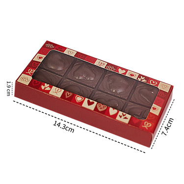 Valentine Hearts Chocolate Bar Gift Box – Pack of 10 (14.3 x 7.4 x 1.9 cm) Compatible with BWB 3-Part Mold